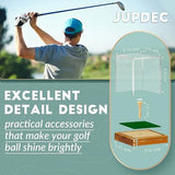 JupDec Golf Ball Display Case Clear Acrylic Memorabilia Stand Cube Holder with Wood Base & Tee, Dust Protection Transparent Storage Box for Single Ball Souvenir Golfball Collections, Brown, 1 Pack