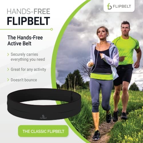 FlipBelt Classic Running Belt, Running Fanny Pack for Women and Men, USA Company