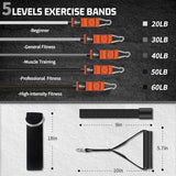 VEICK Resistance Bands, Exercise Bands, Workout Bands Set for Working Out with Handles for Men Women, Elastic Exercising Bands for Fitness Weights Work Out at Home Gym