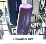 ThermoFlask Kids Bottle with Straw Lid - Durable & Dishwasher-Safe Water Bottles & Lids - Leak-Proof Bottle Lid Design - Reusable Water Bottles for Everyday Use - 16 oz, Purple/Orange (2 Pack)