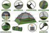 Clostnature Crux Lightweight Tent for Backpacking - 1/2/3/4 Person Ultralight Backpacking Tent, Waterproof Easy Setup Camping Tent, Hiking Tent for Outdoor, Hiking and Mountaineering