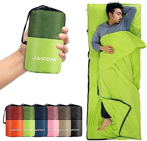 Sleeping Bag Liner, Travel Sheets & Adult Sleep Sack, Ultralight and Portable Summer Sleeping Bag - Ideal for Backpacking, Hotels and Hostels, Business Trips, Camping
