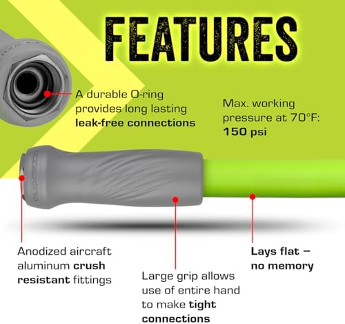 Flexzilla Garden Hose with SwivelGrip, 5/8 in. x 100 ft., Lightweight All-Weather Water Hose, Durable and Flexible, Leak-Free Connections