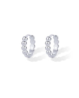 PAVOI 925 Sterling Silver Huggie Earrings, White Gold, Size 14 Millimeters