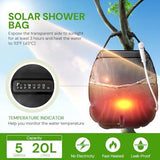 sapsisel Camping Shower Bag, 5 Gal/20L Solar Heating Camping Shower with Upgraded Hose and Shower Head,Portable Shower for Camping,Solar Shower