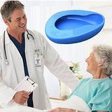YUMSUM Firm Thick Stable PP Bedpan Heavy Duty Smooth Countoured for Bed-Bound Patient (Blue)
