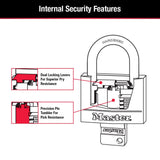 Master Lock Covered Padlocks with Key, Outdoor Locks, 2 Pack, 141T