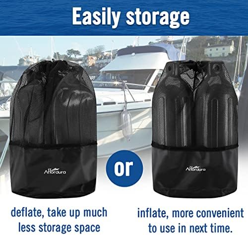 Affordura Boat Fender 4 Pack Boat Bumpers Fenders with 4 Ropes, Boat Bumpers for Pontoon Boat Fenders Inflatable