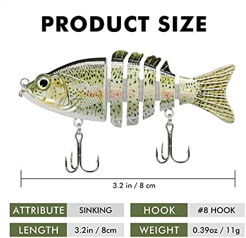 TRUSCEND Swimmax for Saltwater and Freshwater, Realistic Fishing Lures for Bass Trout Crappie Walleye Pike Bluegill Salmon, Swimbait for Bass Fishing, Amazing Fishing Gear Gifts for Family Fishing