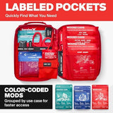 Small First Aid Kit for Car, Travel & Home - Emergency Kit for Hiking, Camping, Backpacking and Outdoors - Includes Zip Stitch Wound Closure Strips - FSA HSA Approved