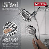 Delta Faucet Arvo 14 Series Single-Handle Shower Faucet, Shower Trim Kit with 4-Spray In2ition 2-in-1 Dual Hand Held Shower Head with Hose, Chrome 142840-I (Valve Included)