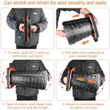 Boreeman Upgraded Collapsible Stool, Square Portable Stool, Lightweight Yet More Sturdy with Load Capacity 400lbs, Perfect for Camping Fishing Hiking BBQ (Square Orange)