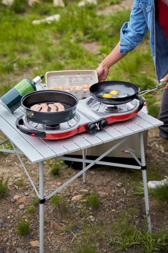 Coleman Fold ‘N Go 2-Burner Propane Stove, Dual Adjustable Burners with 20,000 BTUs of Power & InstaStart Ignition