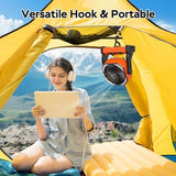 Battery Operated Camping Fan, 20000mAh Rechargeable Portable Fan, 4 Speed Outdoor Fan with LED Light and Hook for Tent Car Travel Jobsite Fishing Outdoor Hurricane Power Outage