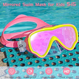 Seago Kids Swim Goggles Snorkel Diving Mask for Youth(5-15), Anti-Fog 180° Clear View