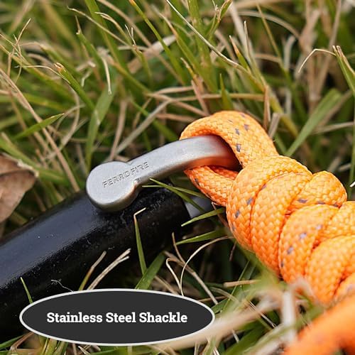 Classic Heavy-Duty Super-Duty Ferro Rod Fire Starter with Premium Ferrocerium Rod Superb Carbon Alloy Steel Striker 550 Paracord Lanyard Handle for Camping Emergency Survival Hiking BBQ EDC