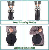 Boreeman Upgraded Folding Stool Lightweight Yet More Sturdy with Load Capacity 400lbs Portable Collapsible Stool Retractable Stool for Camping Fishing Hiking BBQ (Black)