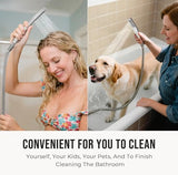 G-Promise All Metal 8 Inch Dual Square Shower Head with Handheld Spray Combo, Rain Shower Head, Adjustable Extension Arm, Smooth 3-Way Diverter, 71 Inch Extra Long Hose - A Bathroom Upgrade (Chrome)