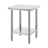 Vevor Stainless Steel 24 x 24 x 32 Inch Commercial Kitchen Prep & Work Table Heavy Duty Metal Work Table with Adjustable Feet for Restaurant, Home and Hotel : Industrial & Scientific