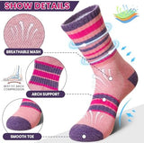 DoSmart Merino Wool Hiking Socks for Women Thermal Winter Warm Moisture Wicking Boot Work Cushion Gift Socks 5 Pairs