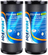 ICEPURE 10"X4.5",1 Microns Whole House Sediment Activated Carbon Water Filter Compatible with Dupont WFHDC8001, EP Series,EPM Series, CB-BB-10, GE FXHTC, GXWH40L, GXWH35F, GNWH38S, CTO10BB,2PACK