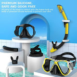 Greatever Dry Snorkel Set,Panoramic Wide View,Anti-Fog Scuba Diving Mask,Professional Snorkeling Gear