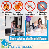 Fenestrelle Magnetic Screen Door for Standard, French & Sliding Door, Large Pet & Kids, Keep Bugs Out, Heavy Fiberglass Mesh, Self Closing Continuous Magnetic Seal (Fits Door Size 34"x80", Black Trim)