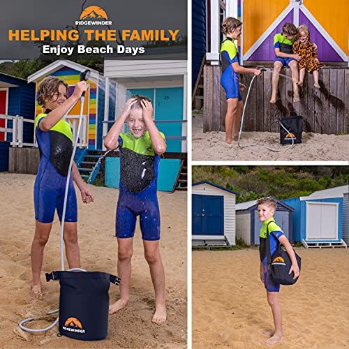 Portable Shower for Camping with Dry Bag - Camp Shower with Rechargeable Battery and Included 10L Dry Bag for Water Storage. Complete Camping Shower in a Bag (+Sprayer Attachment).