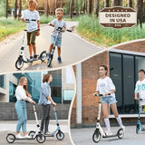 Kick Scooter for Ages 6+,Kid, Teens & Adults. Max Load 240 LBS. Foldable, Lightweight, 8IN Big Wheels for Kids, Teen and Adults, 4 Adjustable Levels. Bearing ABEC9