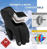 -10℉ Waterproof Winter Gloves for Men & Women, 5-Layer Touch Screen Breathable Cold Weather Gloves