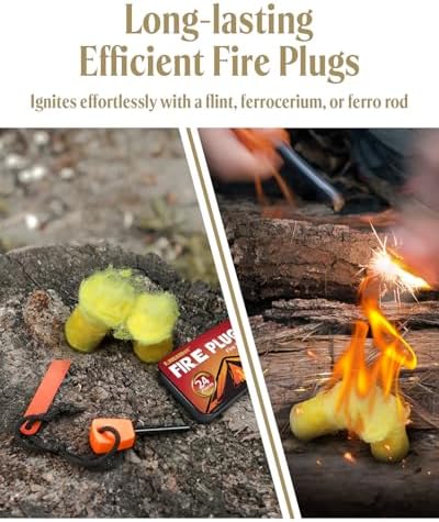 Fire Plugs Fire Starters - Windproof Fire Starter for Campfires Long Brun Time - Fire Starters for Fireplace,Chimney,BBQ Grill,Camping Fire,Wood Stove - Emergency Survival Tools 72pcs