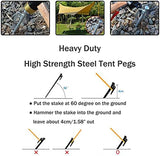 8 Pack Tent Stakes Heavy Duty 12 inch Steel Tent Pegs for Camping Unbreakable and Inflexible