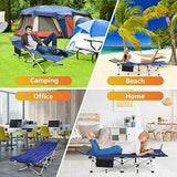 Homdox Camping cot Folding Outdoor Camping Travel Cot and Cot Pad - Quality Lightweight Portable Heavy Duty Adult Travel Cot Double Layer Oxford Portable Travel Camp Cots for Camp/Office/Home