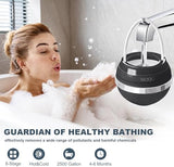 Bath Water Filter for Tub Faucet - 8 Stages Bathtub Water Filter Reduces Contaminants for Softer, Smoother Skin - 2,500 Gallons of Filtration, BPA Free (Black)