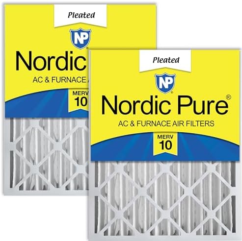 Nordic Pure 20x25x4 (19_1/2 x 24_1/2 x 3_5/8) Pleated MERV 10 Air Filters 2 Pack