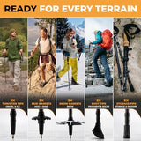 Foxelli Lightweight Trekking Poles – Compact Walking Sticks with Quick Locks, Ergonomic Cork Grip & All-Terrain Accessories – Adjustable Collapsible Poles for Travel & Hiking