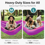 Kootek Camping Hammock 500 lbs Capacity, Portable Hammocks with Tree Straps & Attached Carry Bag, Camping Essentials Gear, Perfect for Outside Indoor Hiking Beach Backpack Travel