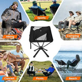 RiseLite Adjustable Portable Chair - Small Compact Folding Chair for Adults, Setup in 6 Seconds, Lightweight Outdoor Backpack Chairs for Camping, Travel, Hiking, Concert
