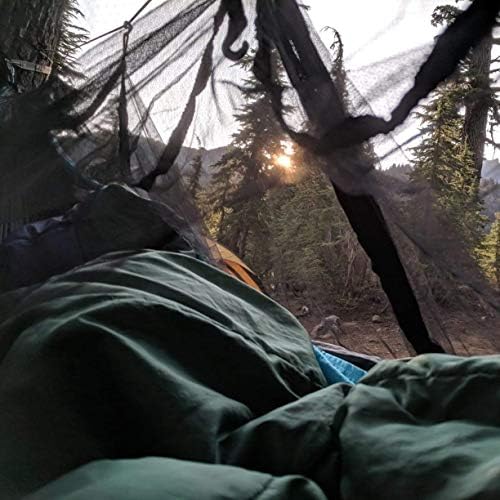 Hammock Bug Mosquito Net XL 11x4.6FT No-See-Ums Polyester Fabric for 360 Degree Protection Dual Sided Diagonal Zipper for Easy Access Fits All Hammocks