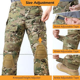 Men's Combat Pants with Knee Pads Tactical Outdoor Military Camouflage Paintball