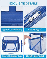 Paxiland Clear Bag for Stadium Events 12x6x12, Clear Tote Bag with Reinforced Strap, Transparent Bag for Sports Concert