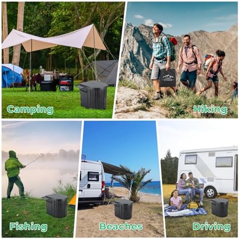 Sckee Camping Toilet, Portable Toilet for Adults, Portable Travel Floding Toilet with Lid and Paper Holder, Compact Potty for Car, Camp Toilet Portable Toilet for Camping, Hiking,Truck, RV, Beach