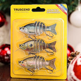 TRUSCEND Swimmax for Saltwater and Freshwater, Realistic Fishing Lures for Bass Trout Crappie Walleye Pike Bluegill Salmon, Swimbait for Bass Fishing, Amazing Fishing Gear Gifts for Family Fishing