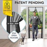 AUGO Magnetic Fiberglass Screen Door - Self Sealing, Heavy Duty, Hands Free Mesh Partition Keeps Bugs Out - Door Screen Magnetic Closure - Patent Pending Keep Open Feature - 34 Inch x 81 Inch