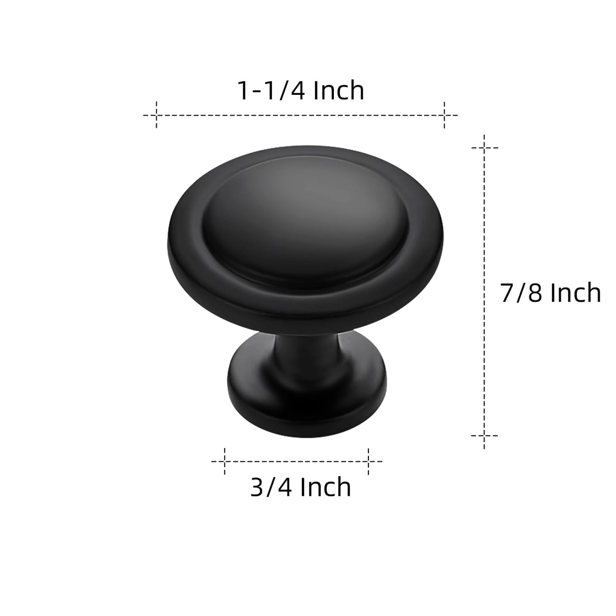 Ravinte 10 Pack 1-1/4 Inch Kitchen Cabinet Knobs Matte Black Zinc Pulls Door Handles for Dresser Drawers