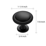 Ravinte 10 Pack 1-1/4 Inch Kitchen Cabinet Knobs Matte Black Zinc Pulls Door Handles for Dresser Drawers