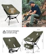 OneTigris Tigerblade Camping Chair, Lightweight Folding Backpacking Hiking, Compact Portable 330 lbs Capacity