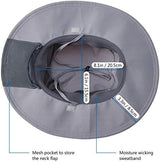 BASSDASH UPF 50+ Sun Fishing Hat Water Resistant with Detachable Neck Flap