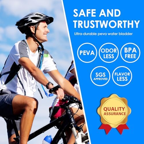 UTOBEST Water Bladder,Hydration Bladder 1L, 1.5L, 2L, 3L Water Bladder for Hiking Backpack, BPA Free, Leak Proof Water Reservoir for Running Cycling