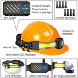 LED Headlamp, 1000lumens 230° Widebeam Headlight, USB Rechargeable HeadLamp with Red Taillight, Lightweight Waterproof Headband Light for Camping Running Hiking, Hard Hat Headlamp